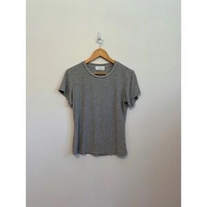 Six/Fifty‎ Ribbed Short Sleeve Crew Neck Tee in Heather Grey | Size Medium